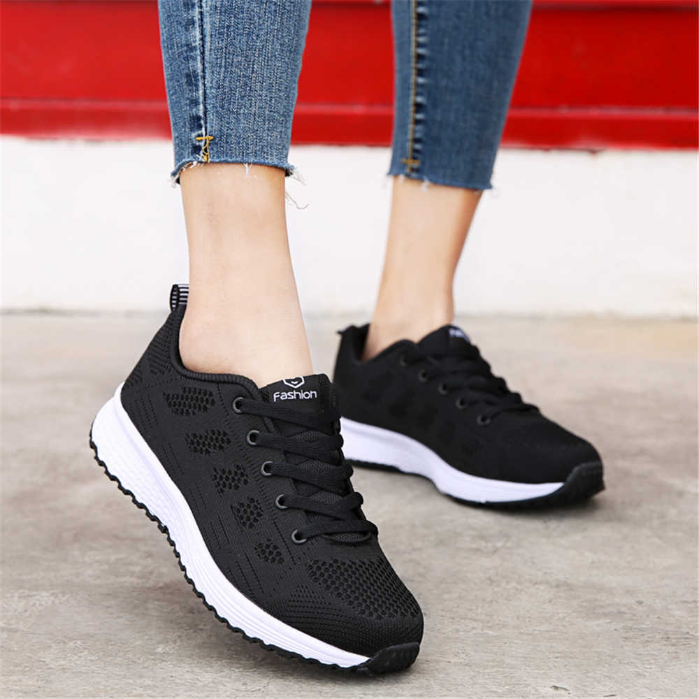 Net Flat Sole Women's Sports Shoes Flats Walking Sneakers Skates For Women Special Wide Top Sale First Degree Brand Tnis