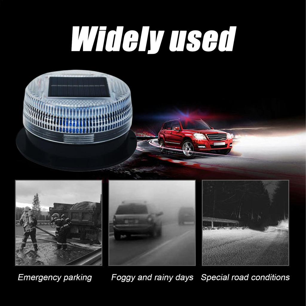 Solar Warning Lights Outdoor Road Signs Flash Lights LED Beacon Lights with Magnetic Base Water-resistant Solar Safety Flashing