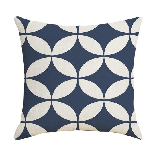 Geometric Pillow Cover, Washed Linen Look Throw Pillow Case with Hidden Zipper, Minimalist Cushion Cover for Sofa, Bed, Office, Cozy Home Decor