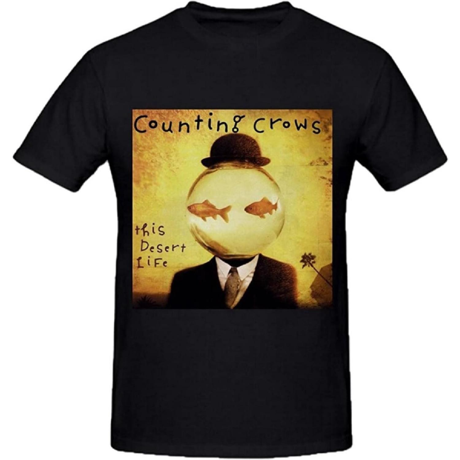 BINFA FASHION Men s Counting Crows This Desert Life Men Printed O Neck T-Shirts Black S
