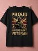 Unisexs Tshirt Proud British Army Veteran Tshirt Armed Soldier Over Distressed Union Jack Uk Military Service Tribute Graphic