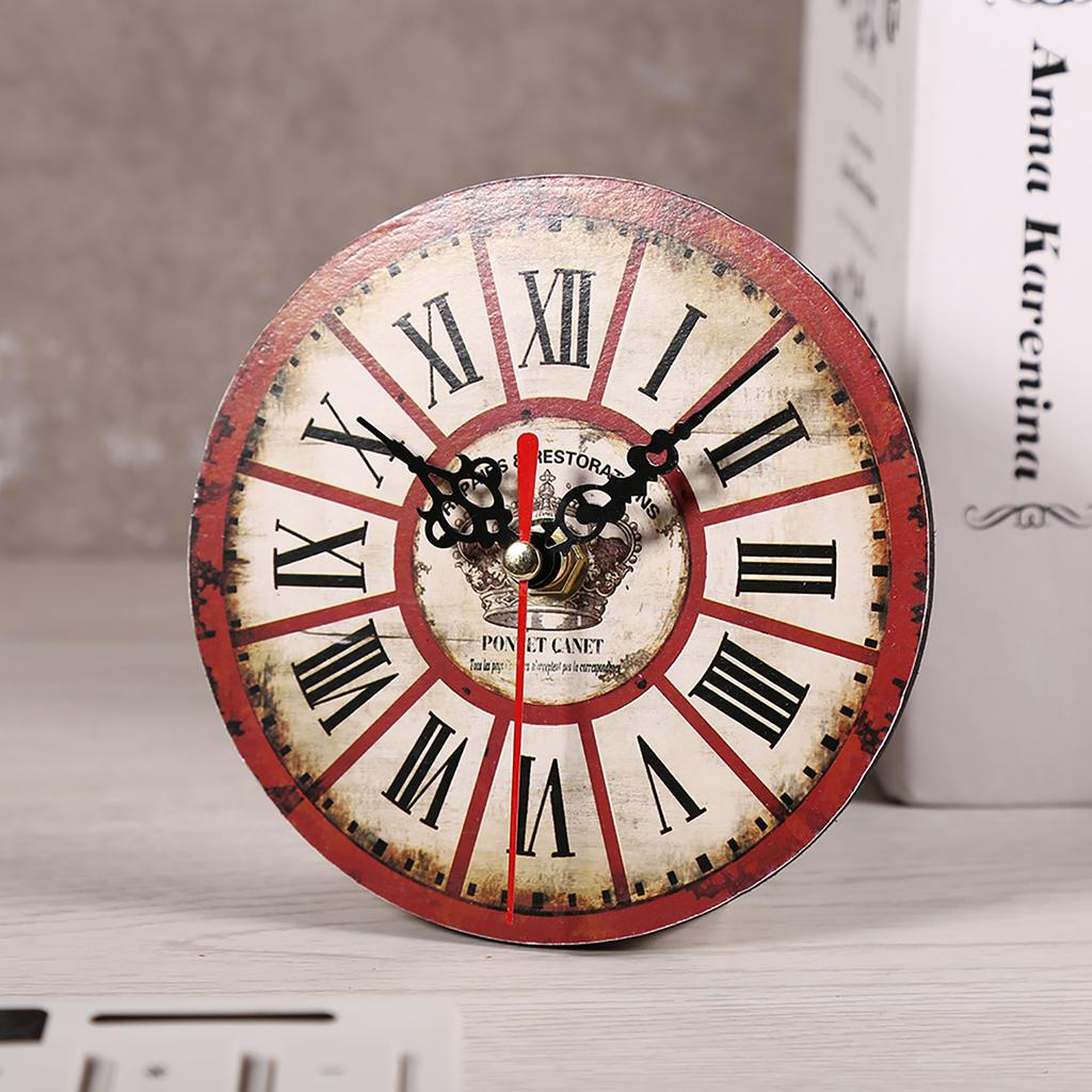 1Pc Artistic Creative European Style Round Antique MDF Home Office Wall Clock Decoration New