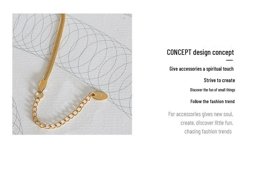 Japanese-Korean Style Gold-Plated Titanium Snake Chain with Emerald Zircon Pendant