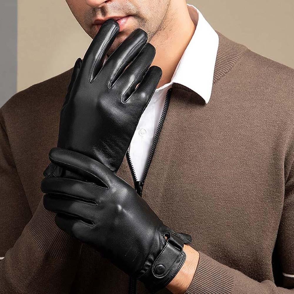 1pair Waterproof PU Anti-cold Gloves  Men Finger Mittens Gift Windproof Mittens  Women