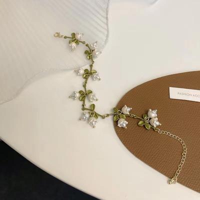 Vintage francouzský design Perlový náramek Mori Lily Of The Valley Ručně vyráběné šperky Forest Series Náramek pro ženy šperky