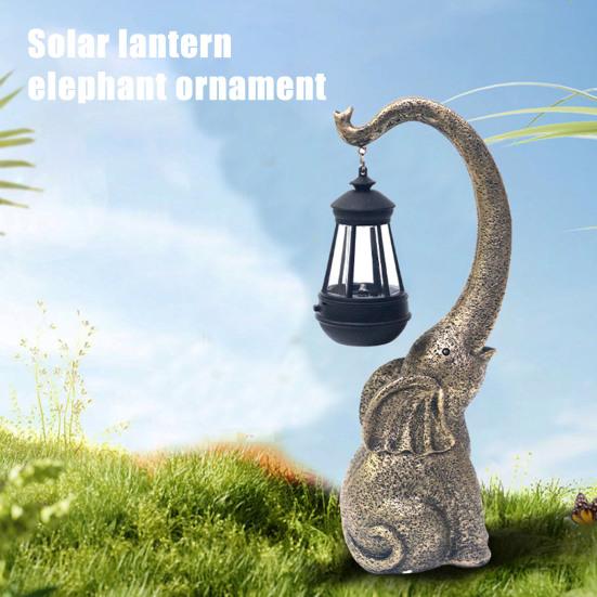 Elephant Statue Solar Light All-Weather IP44 Waterproof Solar Lamp Easy Installation Garden Patio Balcony Solar Lamp