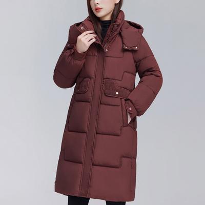 Mode Frau Winter Lange Mäntel Kapuzen Casual Locker Dick Warm Parkas Damenjacken