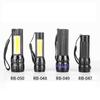 Strong Light Flashlight LED Bright Light Emergency Flashlight USB Charging with Side Light Zoom