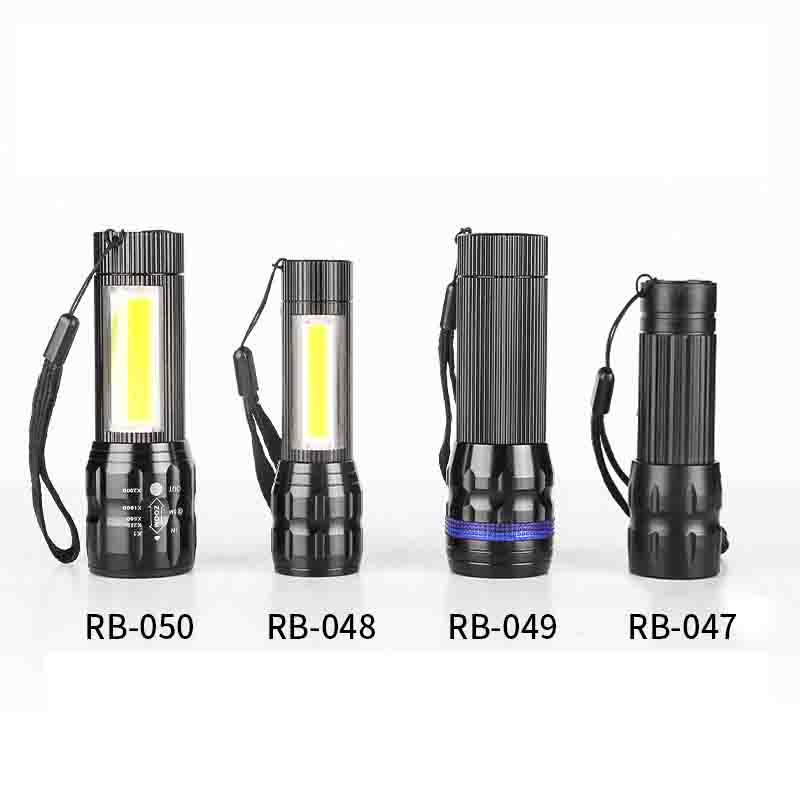 Strong Light Flashlight LED Bright Light Emergency Flashlight USB Charging with Side Light Zoom