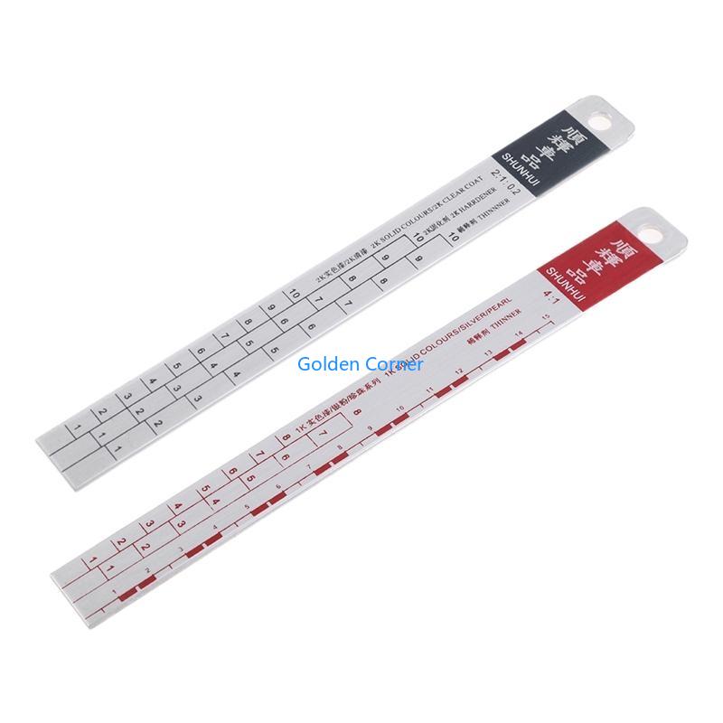 E15D Steel Easy to Operate Paint Ruler Suitable for Cars Paint Tool Black/R-ed