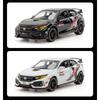 Maßstab 1/32 Honda Civic Type-R Super Modified Sportwagen Legierung Metall Diecast Modellauto Indoor Hochsimulations-Ornament Sound & Licht Geschenk