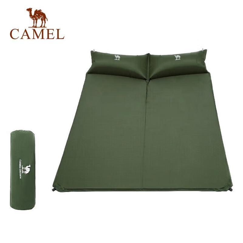 Camel Outdoor Double Self-Inflating Sleeping Pad with Pillow