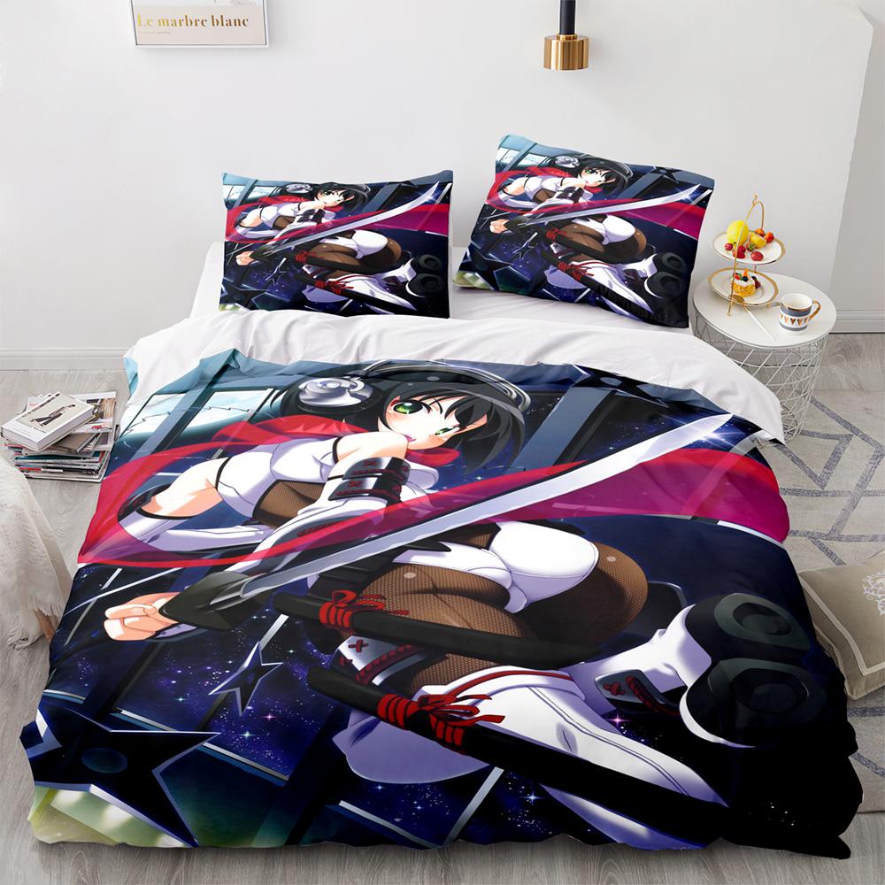 Kawaii Girl Bedding Set Single Twin Full Queen King Size Anime Girl Bed Set Aldult Kid Bedroom Duvetcover Sets 3D Pr Twin S