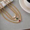Vintage 18K Gold with Diamond Smile Moon Pendant Necklace Jewelry