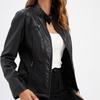 Women's Fashion Casual Spring Autumn Solid Color Print Long Sleeve Stand-collar Slim Blouses & Shirts Top Jacket