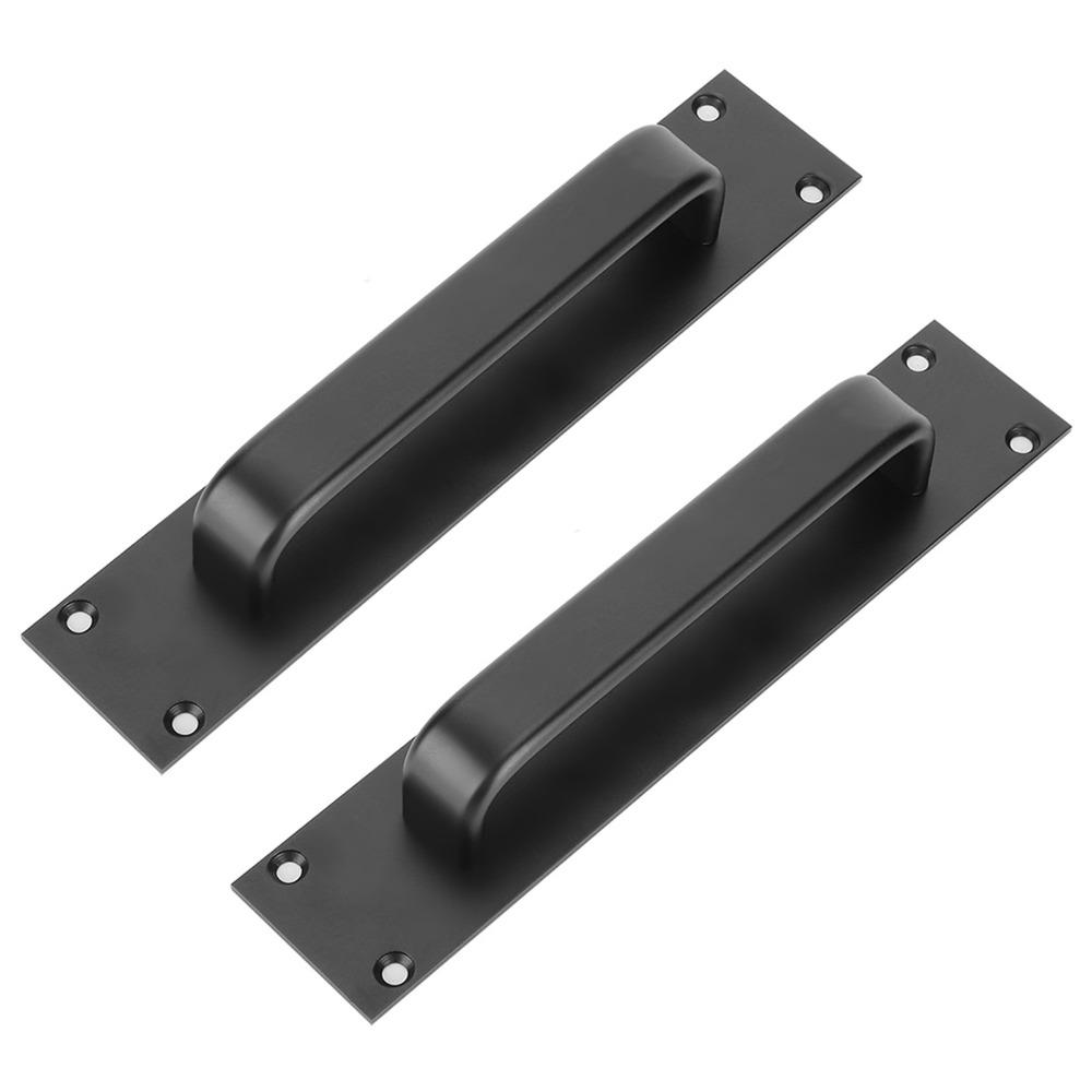 2 Pack Aluminum Alloy Door Pull Handle Black 7.9 Inch Long Sliding Door Handle 180mm Hole Center Barn Door Handles