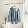 DIMANAF 2022 Autumn Hoodies Sweatshirts Pullovers Patchwork Tops Women Oversize Loose Casual Blue Purple Solid Cotton