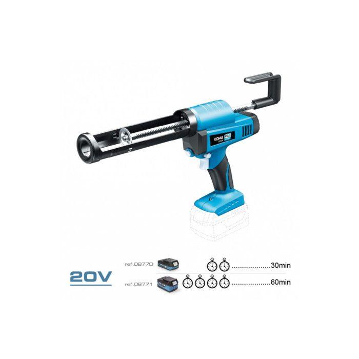 Pistolet À Mastic Sans Fil - KOMA TOOLS - 20V - Ergonomique - Sans Batterie - Contrôle De Débit