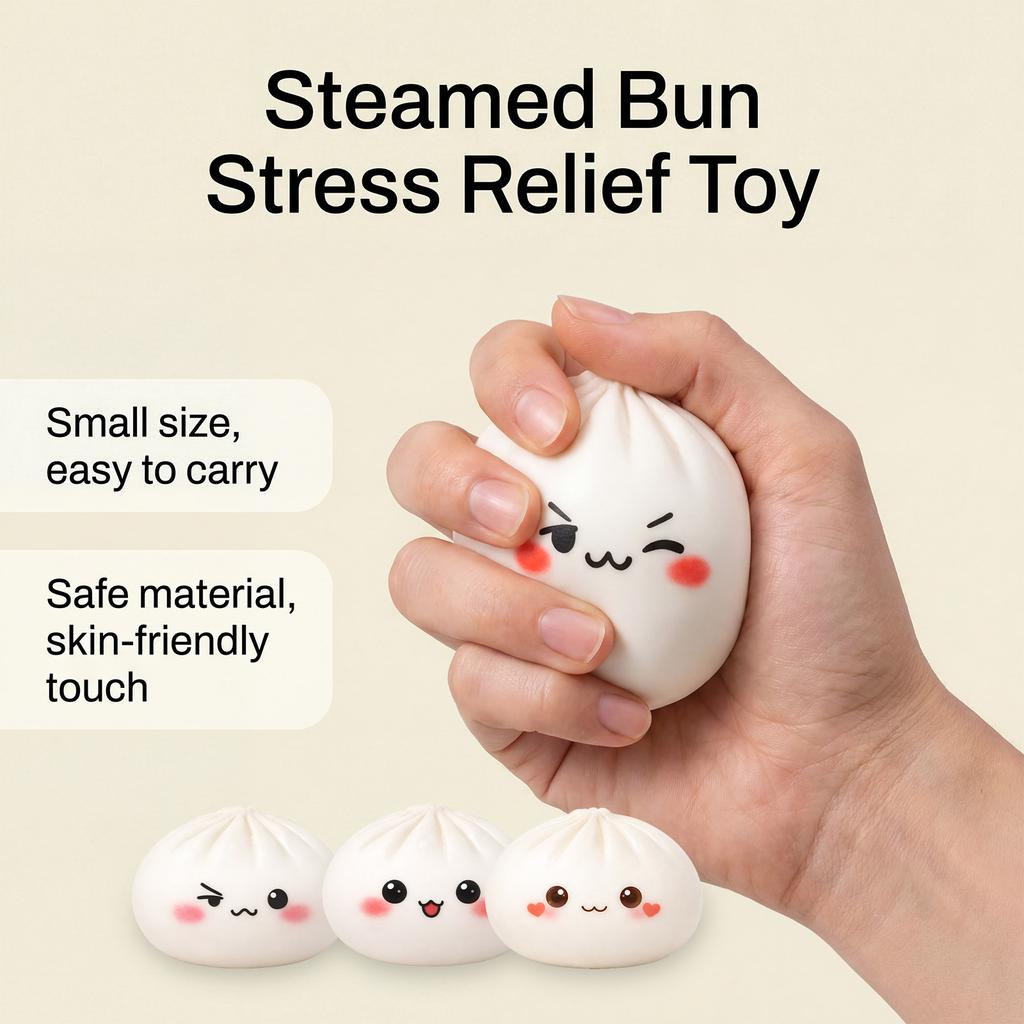 Large Dumpling Stress White Cute Toys Dumplings Anxiety Soft Decompression Dough Bun Sensory Toy For Anxiety Relief Adults&Kids