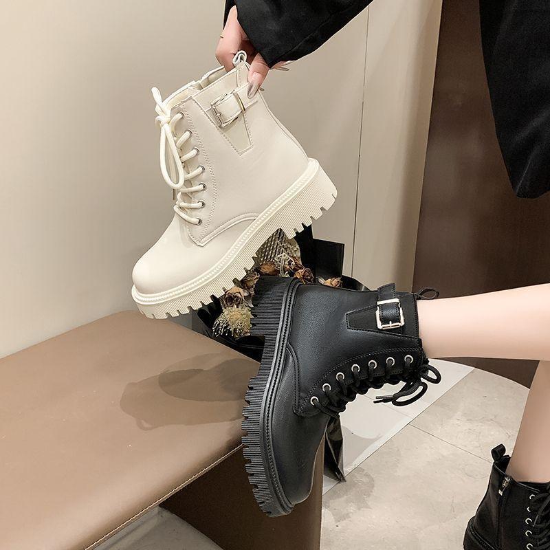 British Martin boots women's 2025 autumn and winter new thick-soled heightening short boots willow nails thick heel single boots women's boots