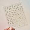 1Sheet 5D Soft Embossed Relief Nail Stickers Cute Daisies Self Adhesive Slider Stickers Press On Nails DIY Nail Art Dec