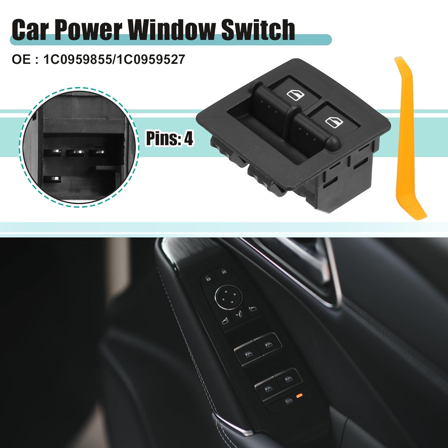 

ACROPIX Power Window Switch Window Control Switch Fit for VW Beetle 1.8L A/T GL 2000-2003 with Removal Tool No.1C0959855/1C0959527 - Pack of 1