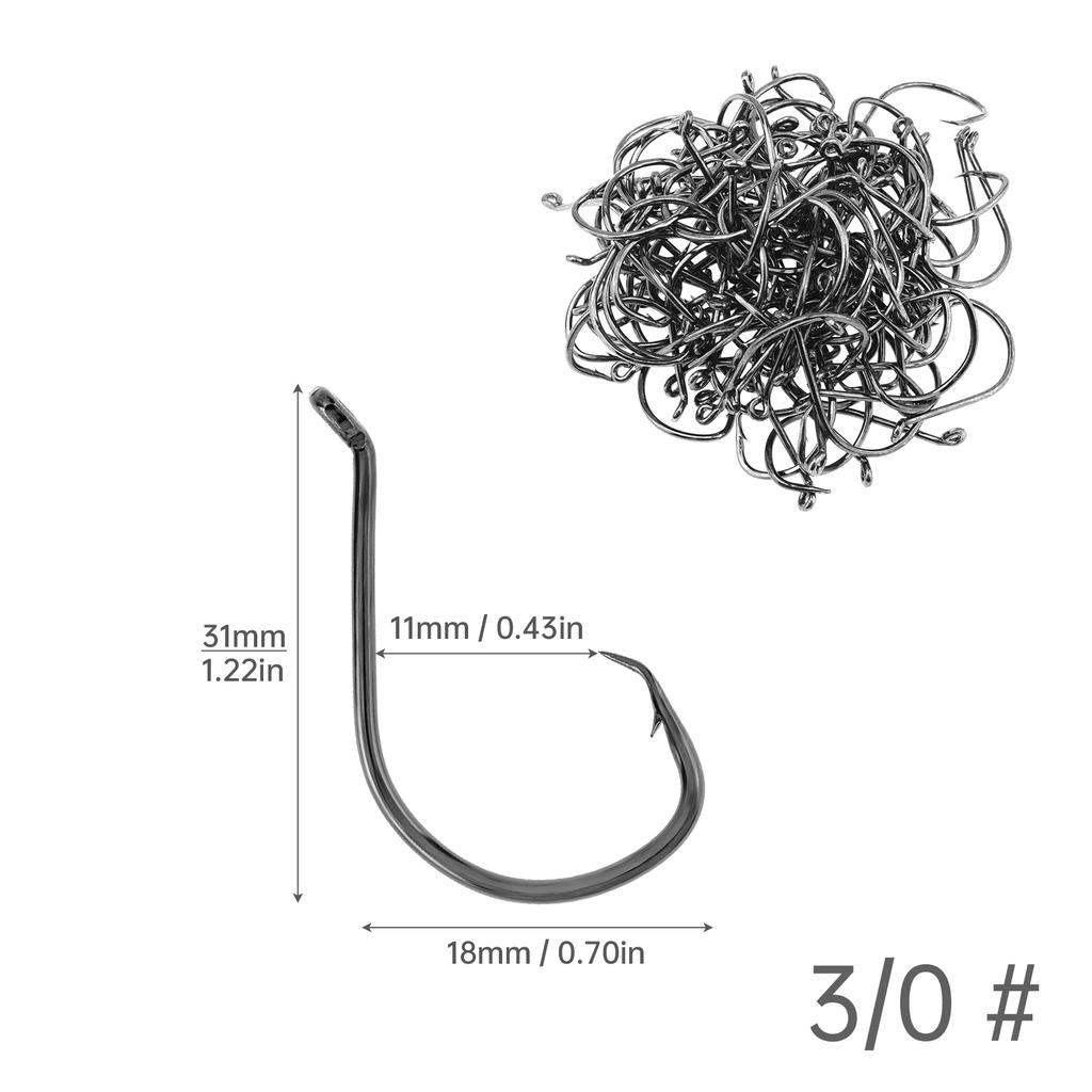 100pcs 1/0 2/0 3/0 4/0 5/0 6/0 Octopus Circle Saltwater Fishing Hooks Offset Catfish Hooks