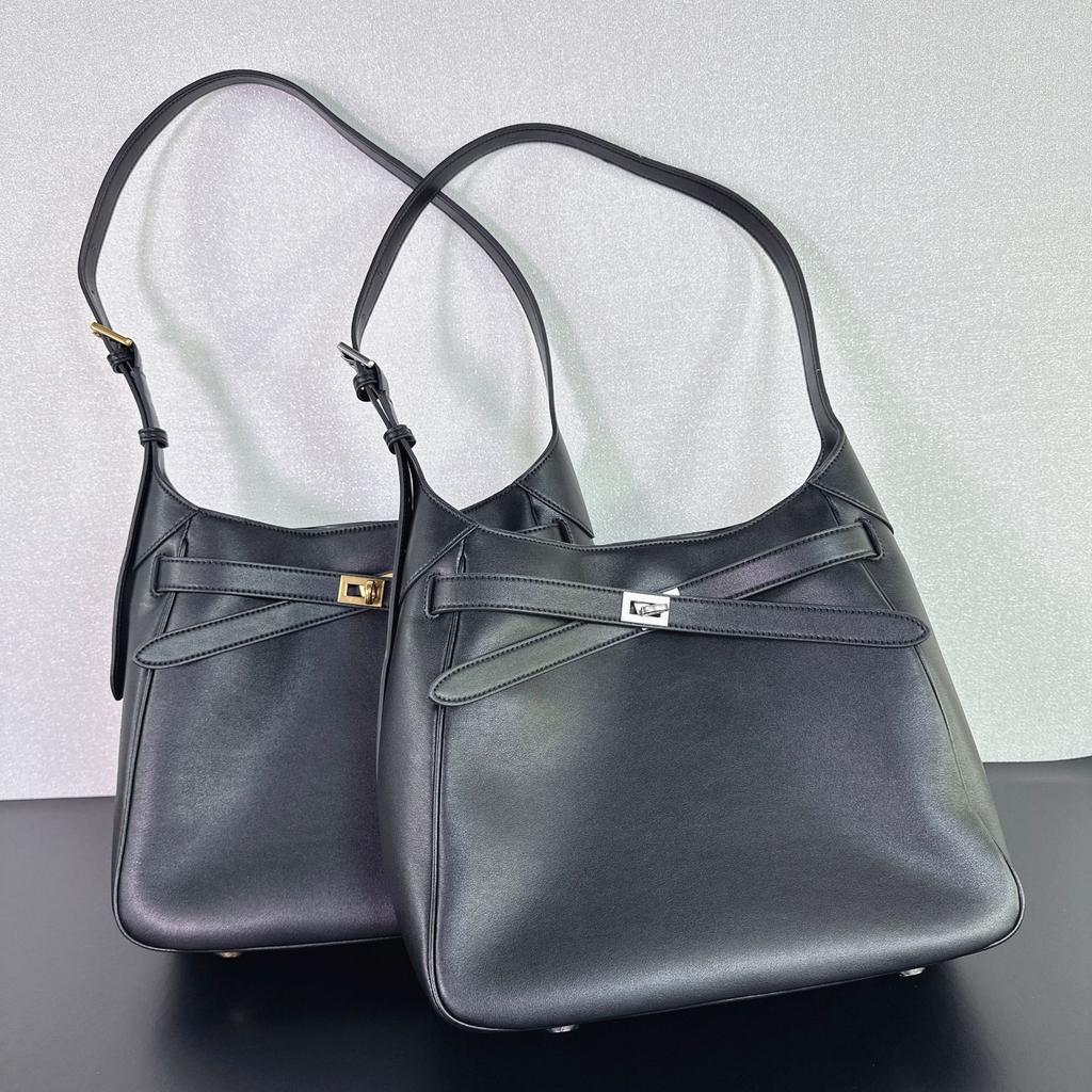 2024 New Lock Bucket Bag Premium Sense Underarm Bag Leather Tote Bag Large Capacity Commuter Shoulder Bag