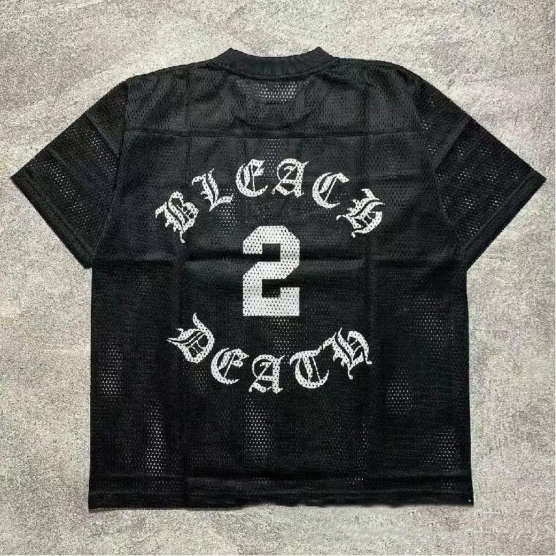 Unisex Vintage High Street Summer Sports Football Casual Couple Tops Y2K Harajuku Hip-hop Splicing Short-sleeved T-shirt Mens