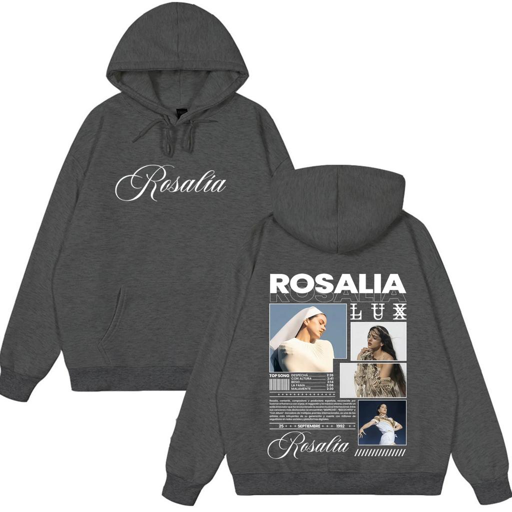 Sängerin Rosalia Lux Tour Album Print Hoodie Herren Damen Mode Vintage Sweatshirt Langarm Lockerer Pullover
