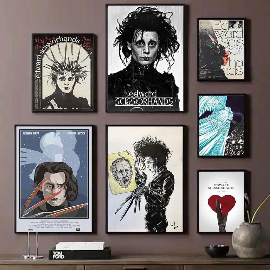 

Edward Scissorhands Poster Wall Art Canvas Painting Classic Movie Vintage Decoration Bar Barber Shop Room Home Decoration