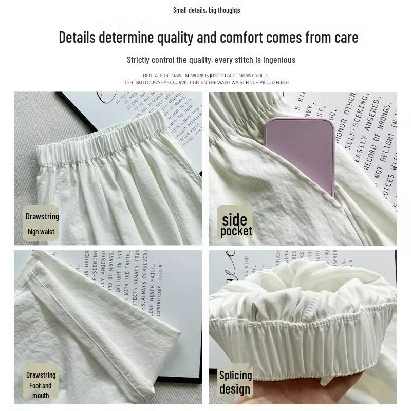 High-Waisted Drapey Women's Slimming Wide-Leg Floor-Length Summer Pants