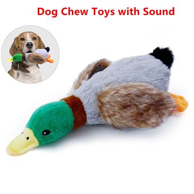 Juguetes para masticar para perros, lindo juguete de peluche con sonido de pato, juguete de peluche con sonido chirriante para perros, juguete para limpiar los dientes, juguetes de cuerda para masticar para perros