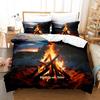 Cool Bonfire Bedding Set Single Twin Full Queen King Size Bed Set Adult Kid Bedroom Duvetcover Sets 3D Print Anime Bed Sheet Set