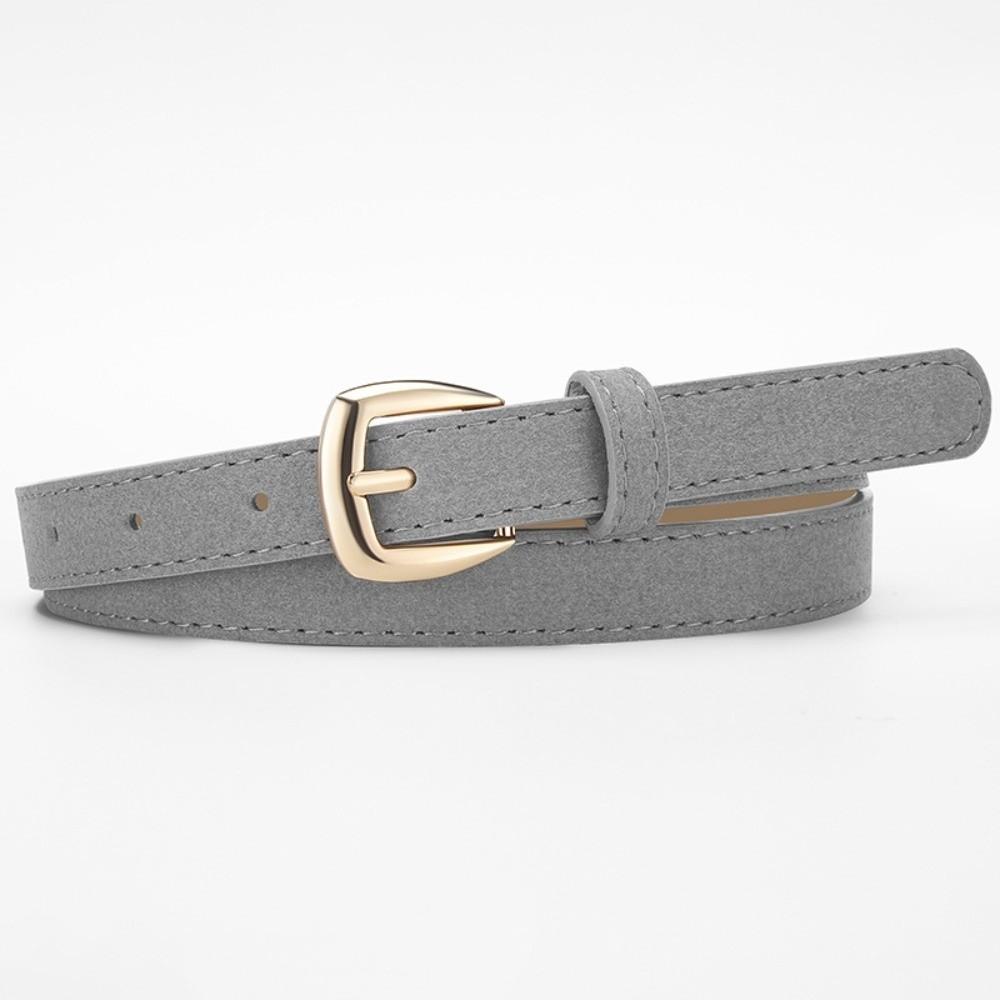 

Pin Buckle Business Waist Belt Luxury Design Waistband Trendy Suede Leather Belt For Women сірий