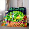 1Pc Rick Morty Adventure Flannel Blanket, Soft And Comfortable, Casual Warm, Camping Travel, Christmas, Halloween Xmas Gift L1371