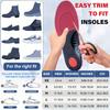 1 Pair EVA Arch Support Insoles - Shock Absorbing, Comfortable Athletic Inserts with Textured Red & Black Design,Boots - Perfect for Running, Hiking