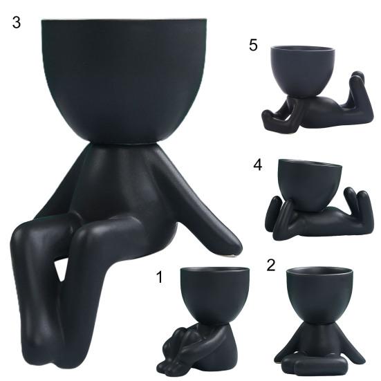 Easy To Carry Ceramic Practical Cute Anti-corrosion Little People Body Flower Pot Ornament Nordic Flower Pot