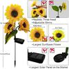 2 Pack Sunflower Solar Lights Outdoor Decor with 3 LED Sunflower Yellow Flower Lights Decorative Waterproof for Patio Lawn Garden Yard Pathway