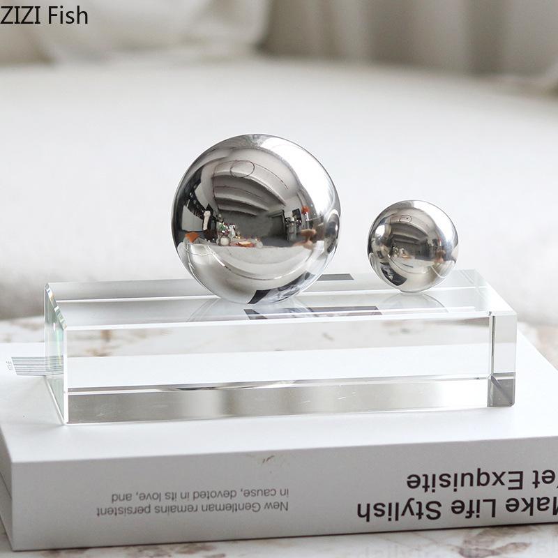 Metal Ball Strap Crystal Base Handicraft Ornaments Creative Living Room Foyer Desktop Decoration Home Decoration Accessories