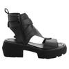 2025 New Summer Shoes Retro Genuine Leather Wedges Platform Peep Toe High Heel Fish Mouth Black Women Sandals