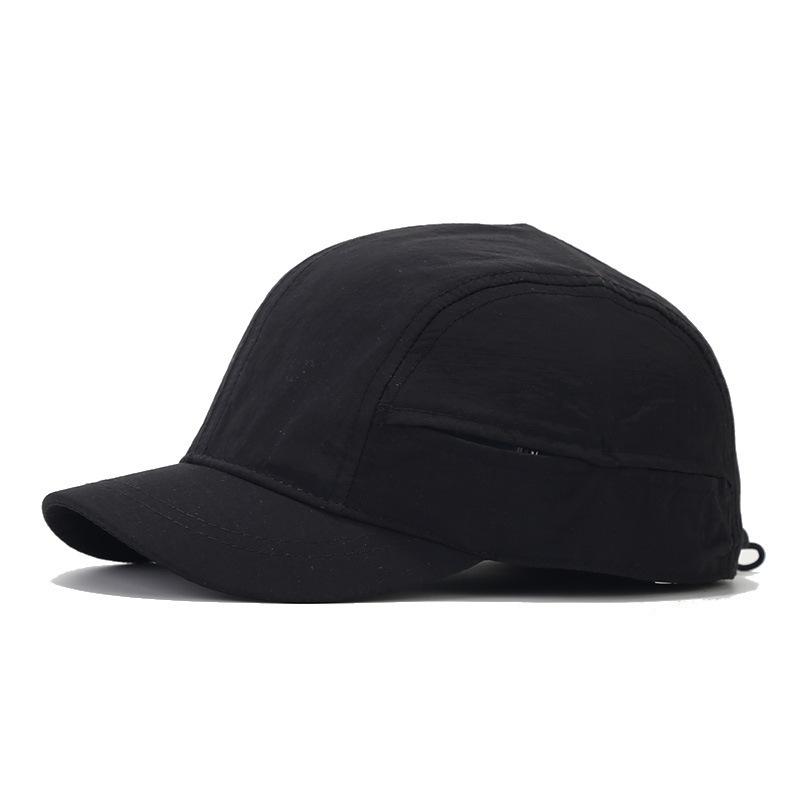 Sommer Baseballkappe mit kurzem Schirm Retro Weiche Kappe Einfarbige Schnelltrocknende Baseballkappe für Männer und Frauen Großer Kopfumfang Sonnenschutz Sonnenhut