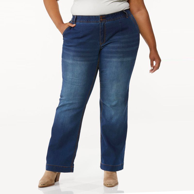 

150.00kg Spring and Autumn High Waist Straight plus Size Jeans Blue P blemish 14