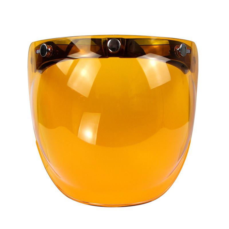 Retro 3-snap Sunscreen Sun Shield Visor Bubble Mirro for Motorcycle Helmet Face Lens