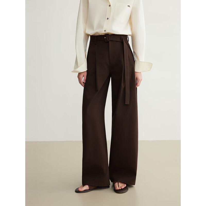 ELLE Women's Thickened French Cotton Wide-Leg Lounge Pants