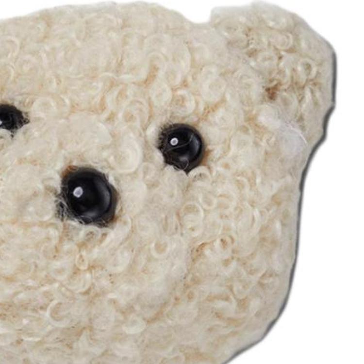 Crocs Cute Teddy Bear Icon Polyester Shoe Accessories Women's Beige