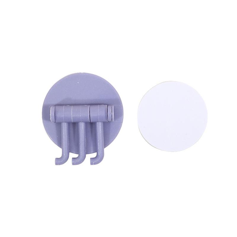 Seamless Rotatable Non-Punching Utility Hook Hangers Bathroom Kitchen Sticky Wall Triple Hook for Hanging Towel