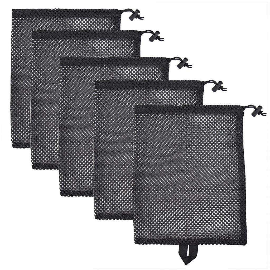 Underwear Storage Bag, Black Mesh Shopping Storage Bag, Golf Bag, Mesh Holes, Various Specifications, Reusable, 5 Piece