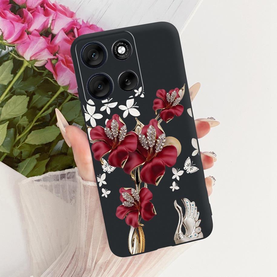 Coque Pour Motorola Moto G56 Housse 2025 Nouvelle Élégante Nœud Papillon Fleur Silicone Souple Coques de Téléphone Pour Motorola Moto G66Y G66J 5G Fundas