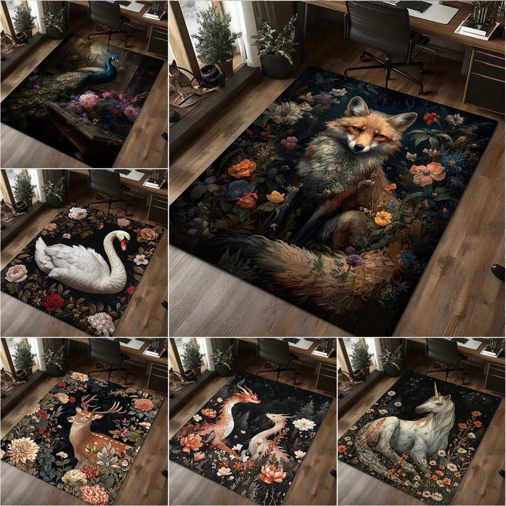 Flowers Animal Rug Home Carpet Office Decorative Carpet For Living Room Bedroom Door Mat Floor Carpet Computer Chair Area Rug
